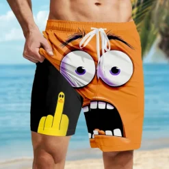 Discount OUKU Men's 3D Cartoon Funny Duck Lined Shorts 2 in 1 Board Shorts Swim Shorts Mid Waist Hawaiian Holiday Side Pockets With Compression Liner Elastic Drawstring Waist Designer Clothing Apparel