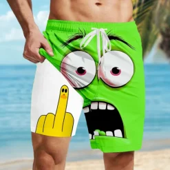 Discount OUKU Men's 3D Cartoon Funny Duck Lined Shorts 2 in 1 Board Shorts Swim Shorts Mid Waist Hawaiian Holiday Side Pockets With Compression Liner Elastic Drawstring Waist Designer Clothing Apparel