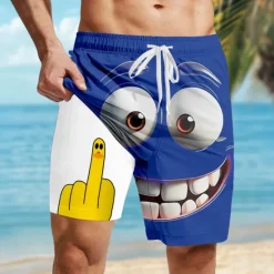 Online OUKU Men's 3D Cartoon Funny Duck Lined Shorts 2 in 1 Board Shorts Swim Shorts Mid Waist Hawaiian Holiday Side Pockets With Compression Liner Elastic Drawstring Waist Designer Clothing Apparel