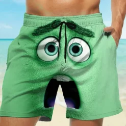 Online OUKU Men's 3D Cartoon Smile Face Swim Trunks Swim Shorts Board Shorts Mid Waist Funny Outdoor Vacation Dailywear Side Pockets Mesh Lining Elastic Drawstring Waist Designer Clothing Apparel