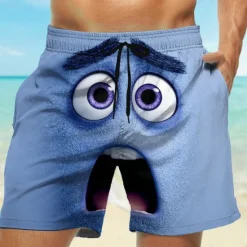 Online OUKU Men's 3D Cartoon Smile Face Swim Trunks Swim Shorts Board Shorts Mid Waist Funny Outdoor Vacation Dailywear Side Pockets Mesh Lining Elastic Drawstring Waist Designer Clothing Apparel