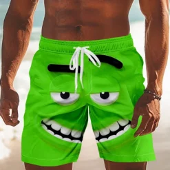 Outlet OUKU Men's 3D Cartoon Smile Face Swim Trunks Swim Shorts Board Shorts Mid Waist Funny Outdoor Vacation Dailywear Side Pockets Mesh Lining Elastic Drawstring Waist Designer Clothing Apparel