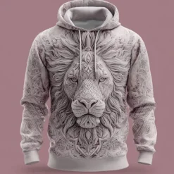Hot OUKU Men's 3D Hoodies Sweatshirt Cool Party Long Sleeve Crew Neck Club Streetwear Yellow Pink Drawstring 3D Fall Winter Designer