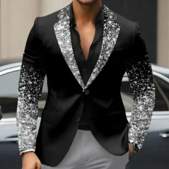 Online OUKU Men's 3D Print Long Sleeve Turndown Business Casual Party Evening Wear Daily Buttons 3D Print Multi Pocket Black