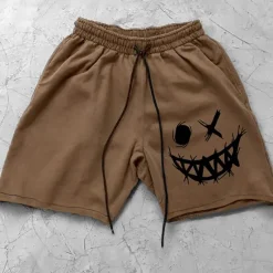Discount OUKU Men's 3D Print Smile Face Shorts Summer Shorts Casual Shorts Mid Waist Fashion Streetwear Designer Casual Daily Holiday Pocket Drawstring Elastic Waist Designer Clothing Apparel