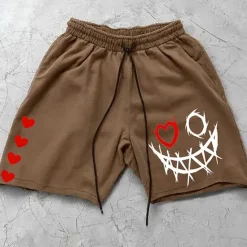 Sale OUKU Men's 3D Print Smile Face Shorts Summer Shorts Casual Shorts Mid Waist Fashion Streetwear Designer Casual Daily Holiday Pocket Drawstring Elastic Waist Designer Clothing Apparel
