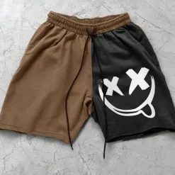 Clearance OUKU Men's 3D Print Smile Face Shorts Summer Shorts Casual Shorts Mid Waist Fashion Streetwear Designer Casual Daily Holiday Pocket Drawstring Elastic Waist Designer Clothing Apparel