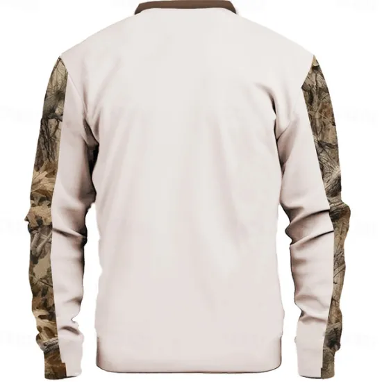 Online OUKU Men's Deer Sweatshirt Sweatshirt Zip Sweatshirt Long Sleeve Sweatshirt Stand Collar Zip Fashion Daily Simple Print Vacation Holiday Going out Pocket Front Zipper Winter
