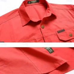 Best OUKU Men's Deer Work Shirt Western Shirt Cargo Shirt Long Sleeve Casual Sports & Outdoor Going out Winter Spring & Fall Turndown Print Black White Army Green Red Blue
