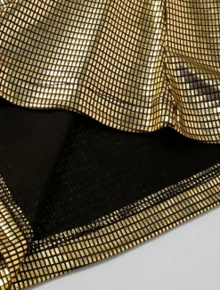 OUKU Men's Disco Pants Flared Pants Trousers Casual Pants Buttons Pocket Plain Comfort Party Stage Disco Lights Fashion Casual Micro-elastic Gold