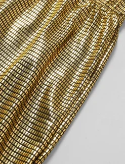 OUKU Men's Disco Pants Flared Pants Trousers Casual Pants Buttons Pocket Plain Comfort Party Stage Disco Lights Fashion Casual Micro-elastic Gold