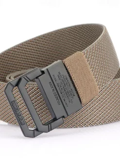 OUKU Men's Double-ring Buckle Belt Waist Belt Black Kakhi Alloy Durable Adjustable Plain Outdoor Daily