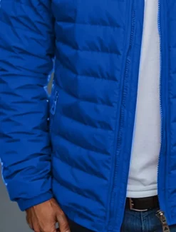 Online OUKU Men's Down Jacket Puffer Jacket Zipper Pocket Outdoor Christmas Gifts Home Regular Classic Thermal Warm Windproof Breathable Winter Autumn / Fall Solid Color Black Red Navy Blue Royal Blue Puffer