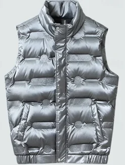 Clearance OUKU Men's Down Vest Puffer Vest Vest Gilet Quilted Vest Daily Date Vacation Fashion Casual Fall & Winter Pocket Polyester Duckdown Warm Comfortable Solid Color Zipper Stand Collar Regular Fit Black Gray