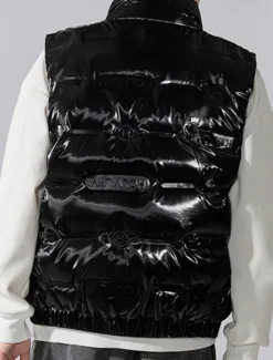 Clearance OUKU Men's Down Vest Puffer Vest Vest Gilet Quilted Vest Daily Date Vacation Fashion Casual Fall & Winter Pocket Polyester Duckdown Warm Comfortable Solid Color Zipper Stand Collar Regular Fit Black Gray