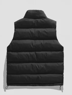 OUKU Men's Down Vest Puffer Vest Vest Gilet Daily Date Vacation Fashion Casual Fall & Winter Pocket Polyester Thermal Warm Comfortable Plain Zipper Stand Collar Regular Fit Black Blue Brown Green Vest