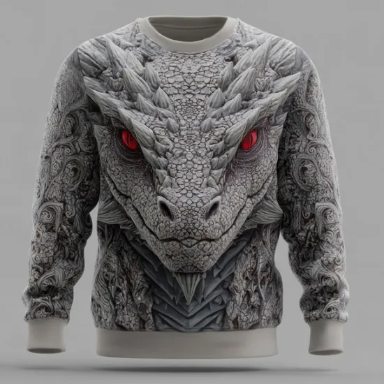 Hot OUKU Men's Dragon 3D Sweatshirt Sweatshirt Long Sleeve Sweatshirt Crew Neck Casual Punk & Gothic 3D Print Party Streetwear All Seasons