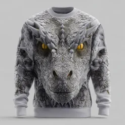 New OUKU Men's Dragon 3D Sweatshirt Sweatshirt Sweatshirts Long Sleeve Sweatshirt Crew Neck Casual Punk & Gothic Digital Print Party Streetwear All Seasons