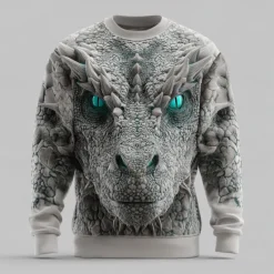 New OUKU Men's Dragon 3D Sweatshirt Sweatshirt Sweatshirts Long Sleeve Sweatshirt Crew Neck Casual Punk & Gothic Digital Print Party Streetwear All Seasons