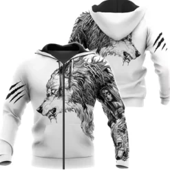 Best OUKU Men's Dragon Graphic Prints Hoodie Hoodies Sweatshirt Streetwear Designer Long Sleeve Hooded Sports & Outdoor Daily Sports Wine Red Red+Gray Zipper Print Spring & Fall Designer