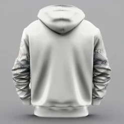 OUKU Men's Dragon Hoodies Sweatshirt Fashion Cool Long Sleeve Crew Neck Party Holiday Streetwear Drawstring Fall Winter Designer White