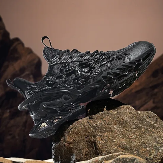 Outlet OUKU Men's Dragon-Themed Lightweight Athletic Sneakers – Unique Sculpted Sole Design, Breathable and Comfortable Running Shoes for Sports and Street Style