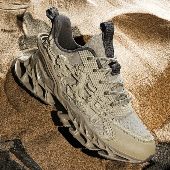 Outlet OUKU Men's Dragon-Themed Lightweight Athletic Sneakers – Unique Sculpted Sole Design, Breathable and Comfortable Running Shoes for Sports and Street Style