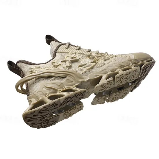 Outlet OUKU Men's Dragon-Themed Lightweight Athletic Sneakers – Unique Sculpted Sole Design, Breathable and Comfortable Running Shoes for Sports and Street Style
