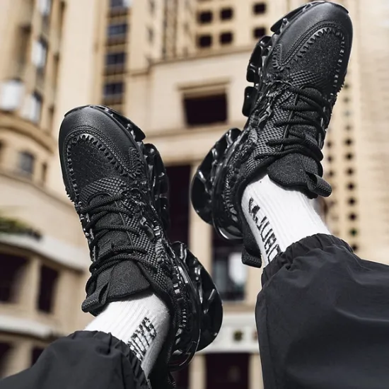 Outlet OUKU Men's Dragon-Themed Lightweight Athletic Sneakers – Unique Sculpted Sole Design, Breathable and Comfortable Running Shoes for Sports and Street Style