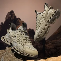 Outlet OUKU Men's Dragon-Themed Lightweight Athletic Sneakers – Unique Sculpted Sole Design, Breathable and Comfortable Running Shoes for Sports and Street Style