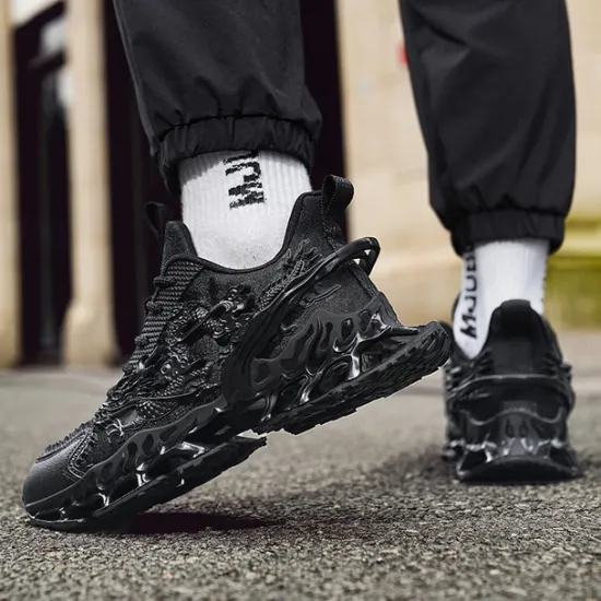Outlet OUKU Men's Dragon-Themed Lightweight Athletic Sneakers – Unique Sculpted Sole Design, Breathable and Comfortable Running Shoes for Sports and Street Style