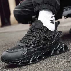Outlet OUKU Men's Dragon-Themed Lightweight Athletic Sneakers – Unique Sculpted Sole Design, Breathable and Comfortable Running Shoes for Sports and Street Style