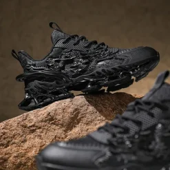 Outlet OUKU Men's Dragon-Themed Lightweight Athletic Sneakers – Unique Sculpted Sole Design, Breathable and Comfortable Running Shoes for Sports and Street Style