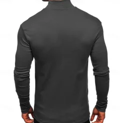 Outlet OUKU Men's Dralon Mock Turtleneck T shirt Tee Turtleneck shirt Tee Top Long Sleeve Shirt Plain Turtleneck Street Vacation Long Sleeve Soft Clothing Apparel Fashion Designer Basic