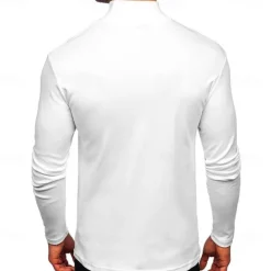 Outlet OUKU Men's Dralon Mock Turtleneck T shirt Tee Turtleneck shirt Tee Top Long Sleeve Shirt Plain Turtleneck Street Vacation Long Sleeve Soft Clothing Apparel Fashion Designer Basic