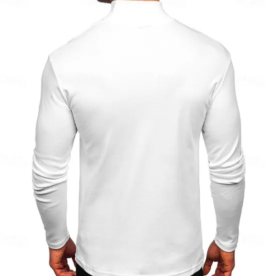 Outlet OUKU Men's Dralon Mock Turtleneck T shirt Tee Turtleneck shirt Tee Top Long Sleeve Shirt Plain Turtleneck Street Vacation Long Sleeve Soft Clothing Apparel Fashion Designer Basic