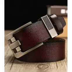 Outlet OUKU Men's Dress Belt Leather Belt Ratchet Belt Black Brown Alloy Retro Traditional Plain Daily Wear Going out Weekend