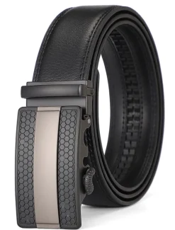 Sale OUKU Men's Dress Belt Leather Belt Ratchet Belt Black Brown Cowhide Alloy Fashion Plain Daily Wear Going out Weekend