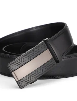 Sale OUKU Men's Dress Belt Leather Belt Ratchet Belt Black Brown Cowhide Alloy Fashion Plain Daily Wear Going out Weekend
