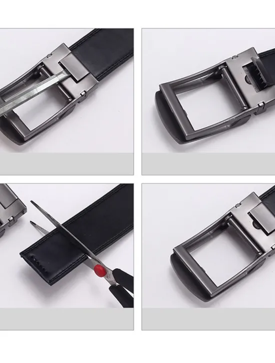 Sale OUKU Men's Dress Belt Leather Belt Ratchet Belt Black Brown Cowhide Alloy Fashion Plain Daily Wear Going out Weekend