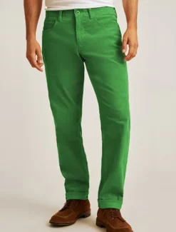 Outlet OUKU Men's Dress Pants Corduroy Pants Trousers Suit Pants Pocket Plain Comfort Soft Full Length Outdoor Business Daily Fashion Streetwear ArmyGreen White