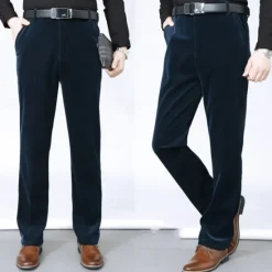 Best OUKU Men's Dress Pants Corduroy Pants Trousers Chinos Buttons Pocket Plain Comfort Wearable Formal Party Work Fashion Classic Style Black Wine Micro-elastic