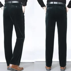 Best OUKU Men's Dress Pants Corduroy Pants Trousers Chinos Buttons Pocket Plain Comfort Wearable Formal Party Work Fashion Classic Style Black Wine Micro-elastic