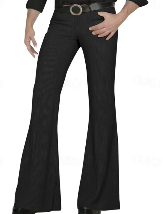 Clearance OUKU Men's Dress Pants Corduroy Pants Flared Pants Trousers Chinos Pocket Buttons Plain Comfort Formal Party Work Fashion Classic Style Black White Micro-elastic