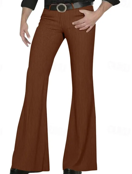 Clearance OUKU Men's Dress Pants Corduroy Pants Flared Pants Trousers Chinos Pocket Buttons Plain Comfort Formal Party Work Fashion Classic Style Black White Micro-elastic