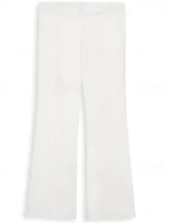 Sale OUKU Men's Dress Pants Corduroy Pants Flared Pants Bell Bottom Trousers Pocket Plain Comfort Soft Full Length Party Outdoor Daily Fashion Chic & Modern White Brown