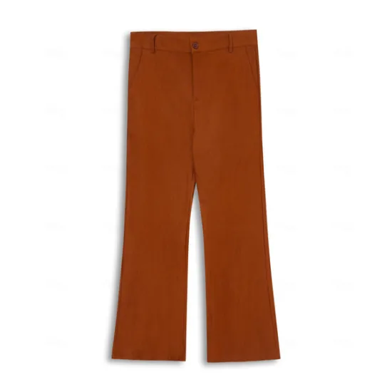 Sale OUKU Men's Dress Pants Flared Pants Bell Bottom Trousers Suit Pants Pocket Plain Comfort Breathable Outdoor Daily Going out Fashion Casual Black White