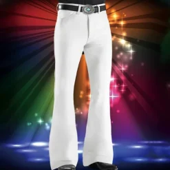 Discount OUKU Men's Dress Pants Flared Pants Bell Bottom Trousers Suit Pants Pocket Plain Comfort Soft Full Length Party Club Disco Lights Elegant Fashion Black White