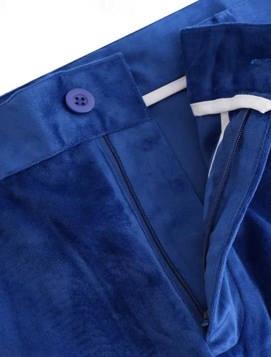 Outlet OUKU Men's Dress Pants Flared Pants Trousers Velvet Pants Pocket Plain Comfort Breathable Outdoor Daily Going out Fashion Casual Blue Green