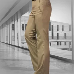 Discount OUKU Men's Dress Pants Flared Pants Bell Bottom Trousers Pocket Straight Leg Solid Colored Comfort Wedding Office Business Streetwear Retro Black White Micro-elastic